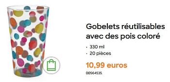 Promoties Gobelets réutilisables avec des pois coloré - Huismerk - Ava - Geldig van 29/01/2024 tot 31/07/2024 bij Ava
