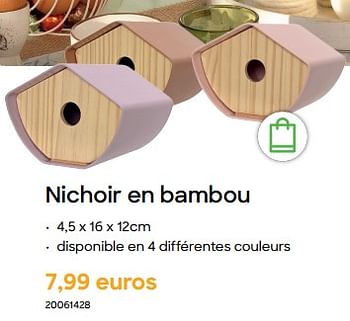 Promotions Nichoir en bambou - Produit Maison - Ava - Valide de 29/01/2024 à 31/07/2024 chez Ava