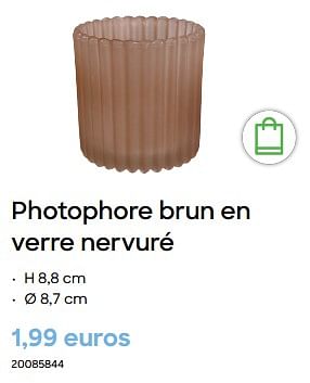 Promotions Photophore brun en verre nervuré - Produit Maison - Ava - Valide de 29/01/2024 à 31/07/2024 chez Ava
