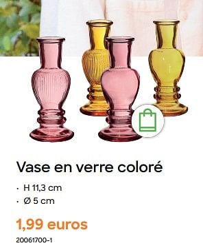 Promoties Vase en verre coloré - Huismerk - Ava - Geldig van 29/01/2024 tot 31/07/2024 bij Ava