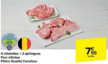Promotions 4 côtelettes + 2 spiringues porc d’antan filière qualité carrefour - Produit maison - Carrefour  - Valide de 31/01/2024 à 06/02/2024 chez Carrefour