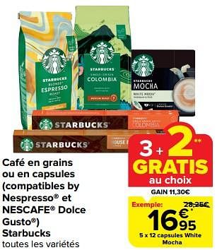 Promotions Capsules white mocha - Starbucks - Valide de 31/01/2024 à 06/02/2024 chez Carrefour