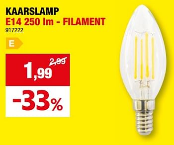 Promoties Kaarslamp e14 - filament - Huismerk - Hubo  - Geldig van 31/01/2024 tot 11/02/2024 bij Hubo