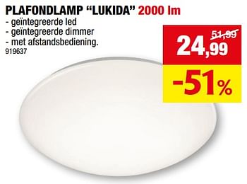 Promoties Plafondlamp lukida - Trio - Geldig van 31/01/2024 tot 11/02/2024 bij Hubo