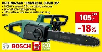 Promoties Bosch kettingzaag universal chain 35 - Bosch - Geldig van 31/01/2024 tot 11/02/2024 bij Hubo