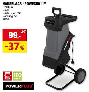 Promotions Powerplus hakselaar poweg5011 - Powerplus - Valide de 31/01/2024 à 11/02/2024 chez Hubo