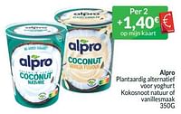 Alpro plantaardig alternatief voor yoghurt kokosnoot natuur of vanillesmaak-Alpro