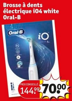 Promotions Brosse à dents électrique io4 white oral-b - Oral-B - Valide de 29/01/2024 à 11/02/2024 chez Kruidvat