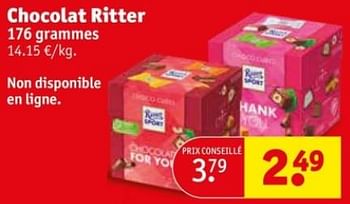 Promotions Chocolat ritter - Ritter Sport - Valide de 29/01/2024 à 11/02/2024 chez Kruidvat