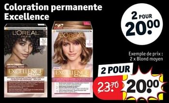 Promotions Coloration permanente excellence blond moyen - L'Oreal Paris - Valide de 29/01/2024 à 11/02/2024 chez Kruidvat