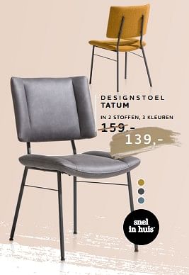 Promoties Designstoel tatum - Huismerk - Xooon - Geldig van 11/01/2024 tot 28/02/2024 bij Xooon