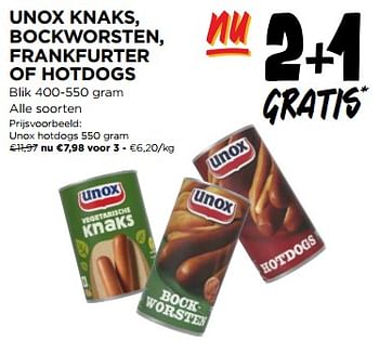 Promoties Unox hotdogs - Unox - Geldig van 31/01/2024 tot 06/02/2024 bij Jumbo