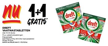 Promoties Dreft platinum plus all in one vaatwastabletten citroen - Dreft - Geldig van 31/01/2024 tot 06/02/2024 bij Jumbo