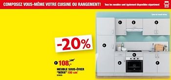 Promotions Meuble sous-évier nova - Produit maison - Hubo  - Valide de 31/01/2024 à 11/02/2024 chez Hubo