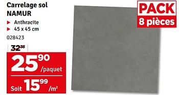 Promotions Carrelage sol namur - Produit maison - Mr. Bricolage - Valide de 30/01/2024 à 11/02/2024 chez Mr. Bricolage