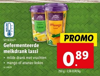 Promoties Gefermenteerde melkdrank lassi - Vitasia - Geldig van 07/02/2024 tot 13/02/2024 bij Lidl