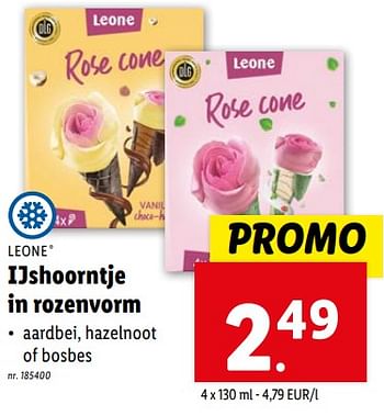 Promoties Ijshoorntje in rozenvorm - Leone - Geldig van 07/02/2024 tot 13/02/2024 bij Lidl