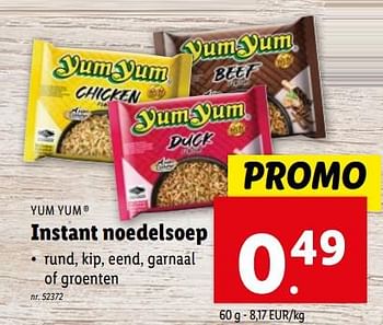 Promoties Instant noedelsoep - Yum Yum - Geldig van 07/02/2024 tot 13/02/2024 bij Lidl