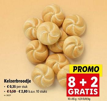 Promoties Keizerbroodje - Huismerk - Lidl - Geldig van 07/02/2024 tot 13/02/2024 bij Lidl