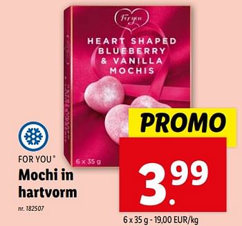 Promoties Mochi in hartvorm - For You - Geldig van 07/02/2024 tot 13/02/2024 bij Lidl