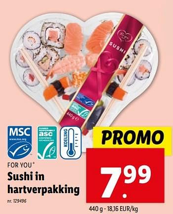Promoties Sushi in hartverpakking - For You - Geldig van 07/02/2024 tot 13/02/2024 bij Lidl
