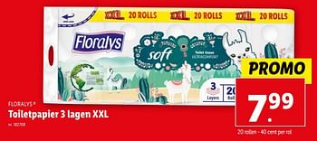 Promoties Toiletpapier xxl - Floralys - Geldig van 07/02/2024 tot 13/02/2024 bij Lidl