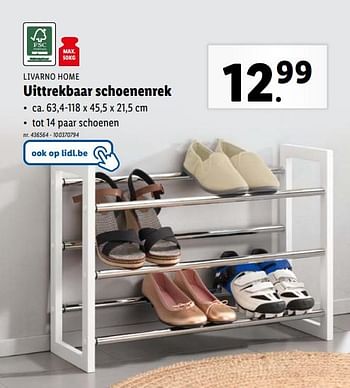 Promoties Uittrekbaar schoenenrek - Livarno - Geldig van 07/02/2024 tot 13/02/2024 bij Lidl