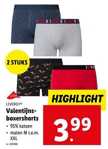 Promoties Valentijnsboxershorts - Livergy - Geldig van 07/02/2024 tot 13/02/2024 bij Lidl