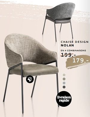 Promotions Chaise design nolan - Produit Maison - Xooon - Valide de 11/01/2024 à 28/02/2024 chez Xooon