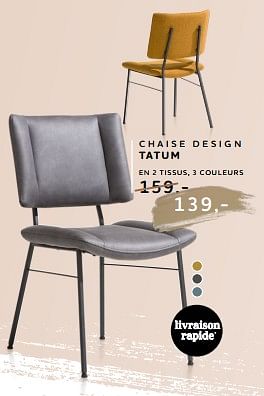 Promotions Chaise design tatum - Produit Maison - Xooon - Valide de 11/01/2024 à 28/02/2024 chez Xooon