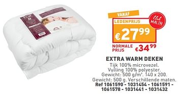 Promoties Extra warm deken - TQF - Geldig van 31/01/2024 tot 05/02/2024 bij Trafic