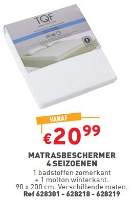 Promoties Matrasbeschermer 4 seizoenen - TQF - Geldig van 31/01/2024 tot 05/02/2024 bij Trafic
