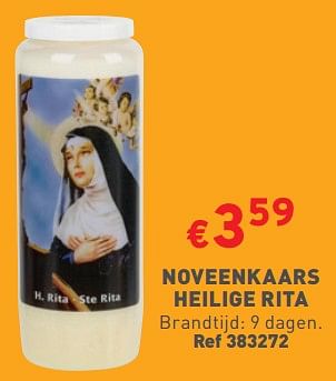 Promoties Noveenkaars heilige rita - Huismerk - Trafic  - Geldig van 31/01/2024 tot 05/02/2024 bij Trafic