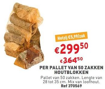 Promoties Per pallet van 50 zakken houtblokken - Huismerk - Trafic  - Geldig van 31/01/2024 tot 05/02/2024 bij Trafic