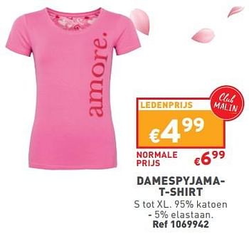 Promoties Damespyjama  t-shirt - Huismerk - Trafic  - Geldig van 31/01/2024 tot 05/02/2024 bij Trafic