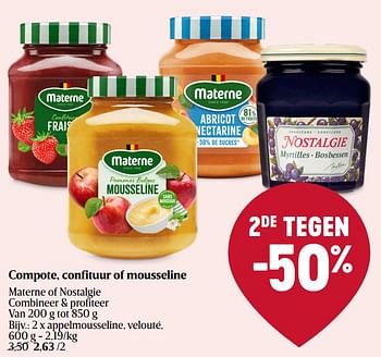 Promoties Appelmousseline velouté - Materne - Geldig van 01/02/2024 tot 07/02/2024 bij Delhaize