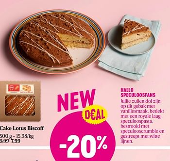 Promoties Cake lotus biscoff - Huismerk - Delhaize - Geldig van 01/02/2024 tot 07/02/2024 bij Delhaize