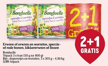 Promoties Doperwtjes en wortelen - Bonduelle - Geldig van 01/02/2024 tot 07/02/2024 bij Delhaize