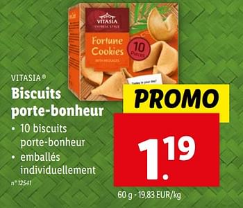 Promotions Biscuits porte-bonheur - Vitasia - Valide de 07/02/2024 à 13/02/2024 chez Lidl