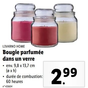 Promotions Bougie parfumée dans un verre - Livarno - Valide de 07/02/2024 à 13/02/2024 chez Lidl