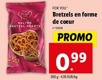 Promoties Bretzels en forme de coeur - For You - Geldig van 07/02/2024 tot 13/02/2024 bij Lidl