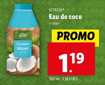 Promotions Eau de coco - Vitasia - Valide de 07/02/2024 à 13/02/2024 chez Lidl