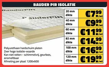 Promoties Bauder pir isolatie - Bauder - Geldig van 05/02/2024 tot 29/02/2024 bij Bouwcenter Frans Vlaeminck