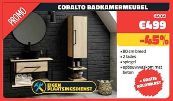 Promotions Cobalto badkamermeubel - Produit maison - Bouwcenter Frans Vlaeminck - Valide de 05/02/2024 à 29/02/2024 chez Bouwcenter Frans Vlaeminck