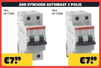 Promoties Abb vynckier automaat 2 polig 16 a - Vynckier - Geldig van 05/02/2024 tot 29/02/2024 bij Bouwcenter Frans Vlaeminck