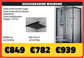 Promotions Douchekabine mourane 80x110 cm - Produit maison - Bouwcenter Frans Vlaeminck - Valide de 05/02/2024 à 29/02/2024 chez Bouwcenter Frans Vlaeminck