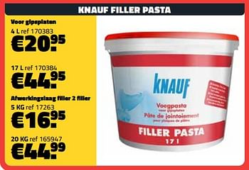 Promoties Knauf filler pasta voor gipsplaten - Knauf - Geldig van 05/02/2024 tot 29/02/2024 bij Bouwcenter Frans Vlaeminck