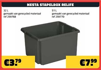 Promoties Nesta stapelbox relife - Huismerk - Bouwcenter Frans Vlaeminck - Geldig van 05/02/2024 tot 29/02/2024 bij Bouwcenter Frans Vlaeminck