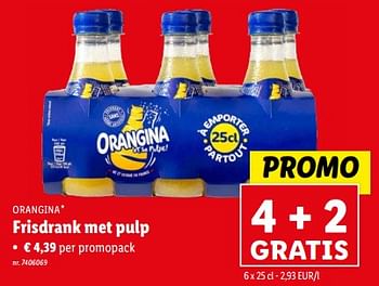 Promoties Frisdrank met pulp - Orangina - Geldig van 07/02/2024 tot 13/02/2024 bij Lidl