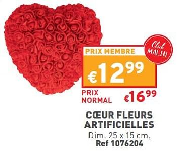 Promoties Coeur fleurs artificielles - Huismerk - Trafic  - Geldig van 31/01/2024 tot 05/02/2024 bij Trafic